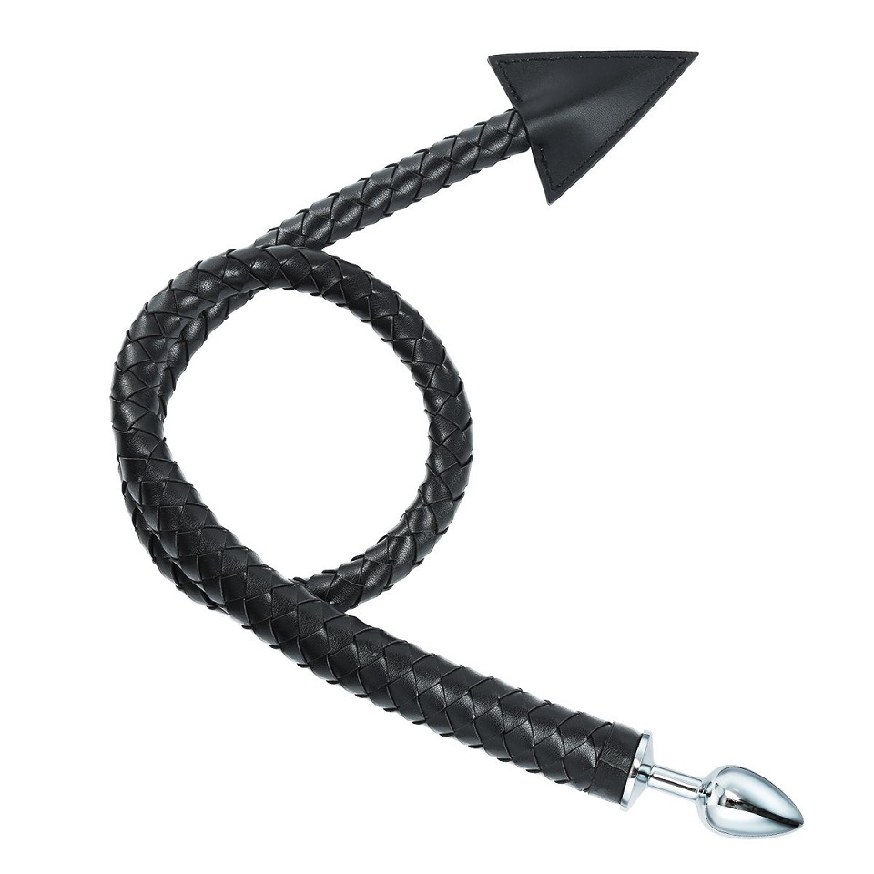 Introducing our Pu-Leather Devil Tail with Buttplug and Weav... Kiotos - Devil Tail Anal Plug - Black photo-2