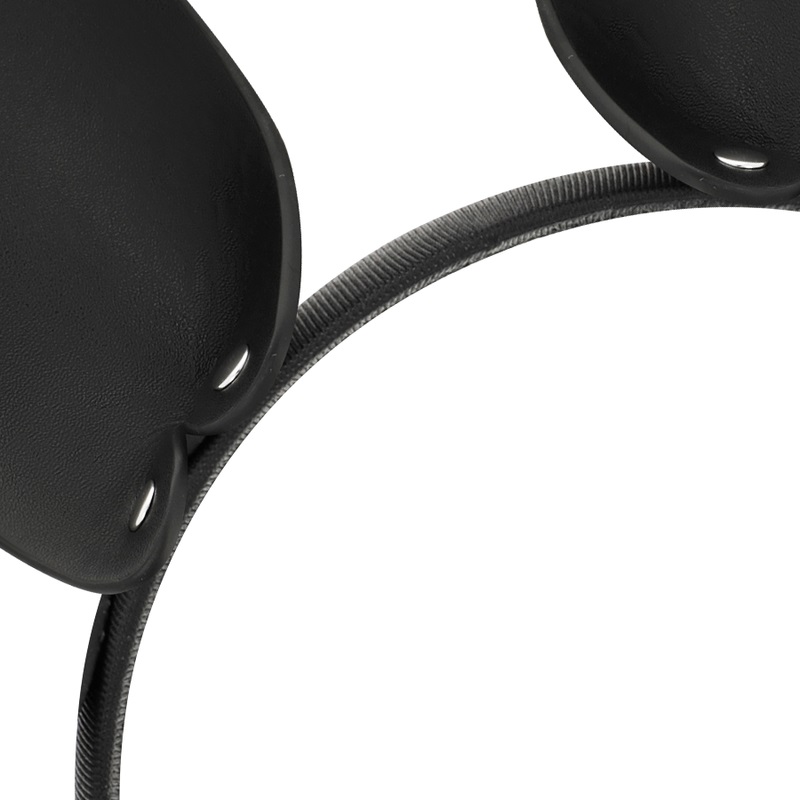Original headband with rabbit ears made of vegan leather. An... Coquette - Headband w Bunny Ears - Black photo-3