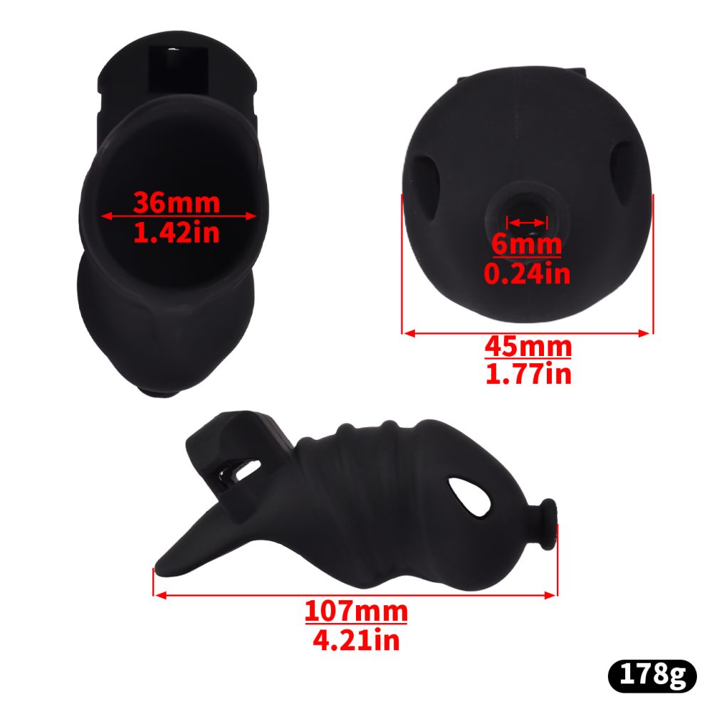 Cage high: 107mm &n... FAAK - Long Resin Chastity Cage - Black photo-12