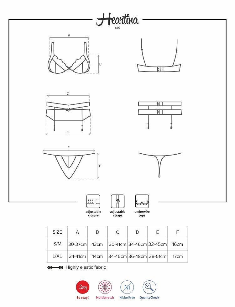 Looks like your ideal lingerie is right here for you. Don’t ... Obsessive - Heartina 3 pcs Set - Red - L/XL photo-10