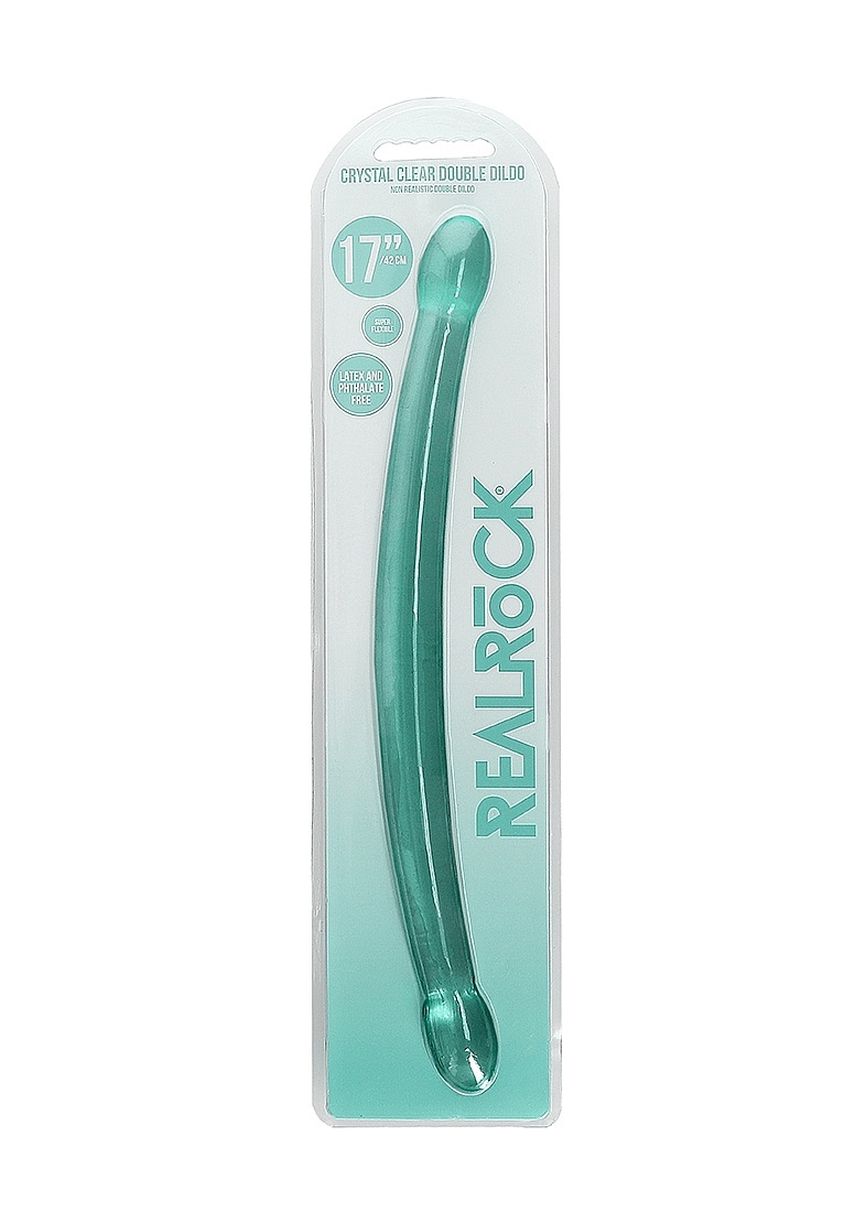 Ready for a CRYSTAL CLEAR orgasm? Reach your finest climax i... RealRock - 17" Double Dildo - Green photo-4
