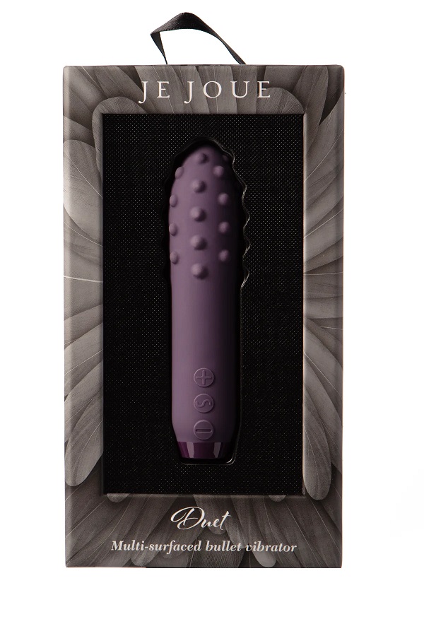 Meet Duet, a multi-surfaced bullet vibrator with small, roun... Je Joue - Duet Bullet Vibrator - Purple photo-11