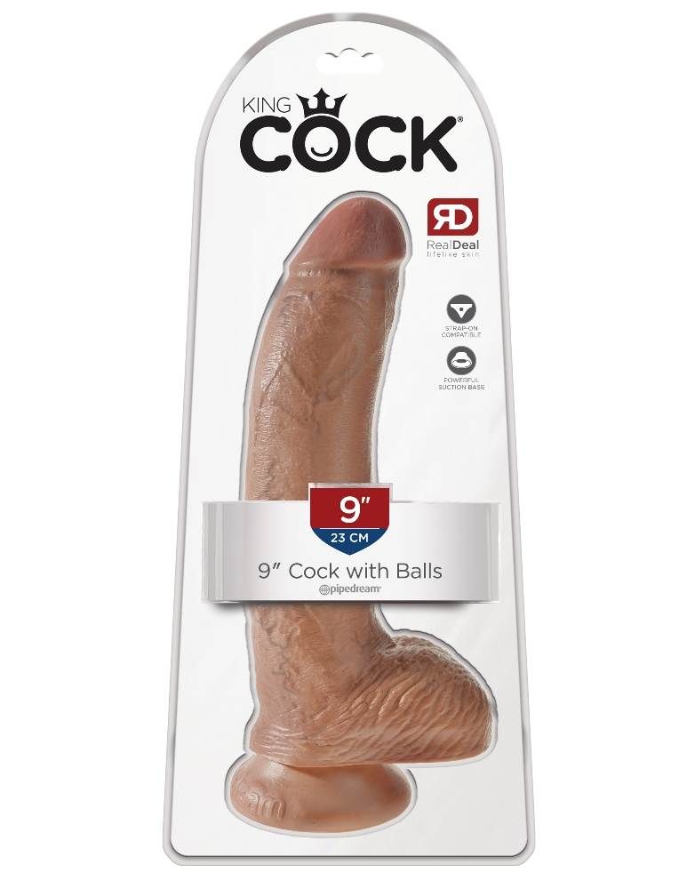 Do you want your first dildo to look and feel just like the ... King Cock - 9″ Cock With Balls - Caramel photo-7