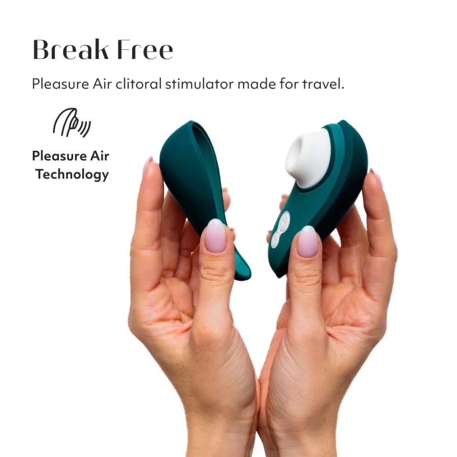 Pleasure Air clitoral stimulator in hygienic travel case so ... Womanizer - Liberty 2 - Dark Petrol photo-3