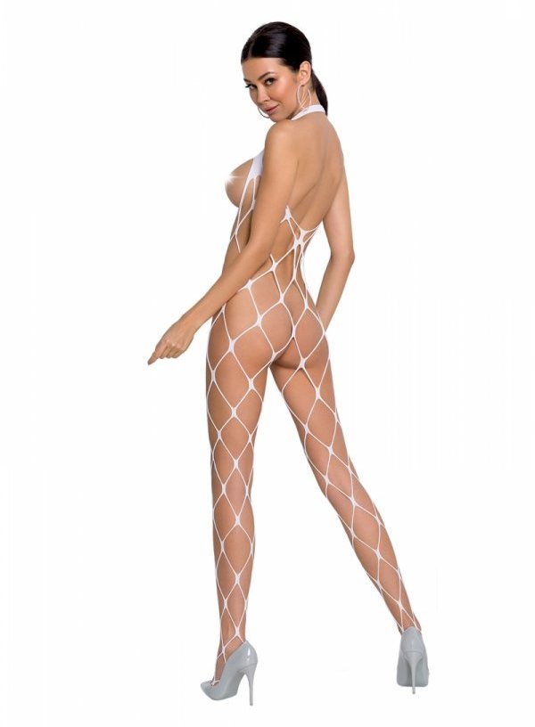 Sexy bodystocking that perfectly fits the figure, emphasizin... Passion - Bodystocking BS091 - White photo-2