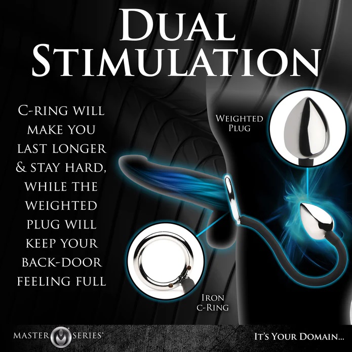 Enjoy a rock hard shaft and prostate stimulation with a sing... Master Series - Tug + Plug Cock Ball Ring photo-4