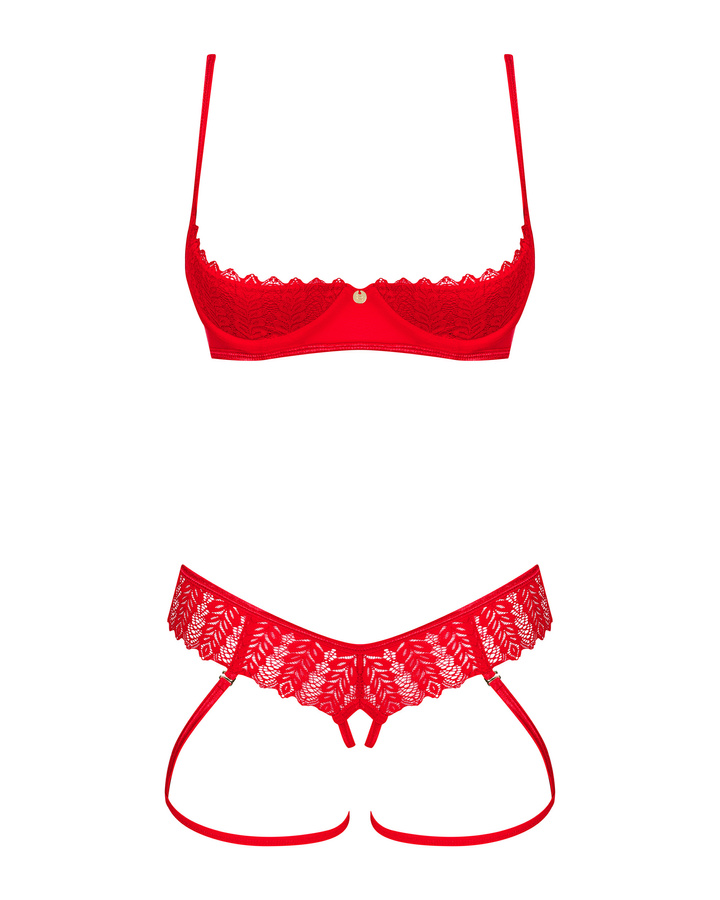 Would you like to solve this sexy puzzle? Are you ready to b... Obsessive - Ingridia Crotchless Set - Red - XL/2XL photo-3