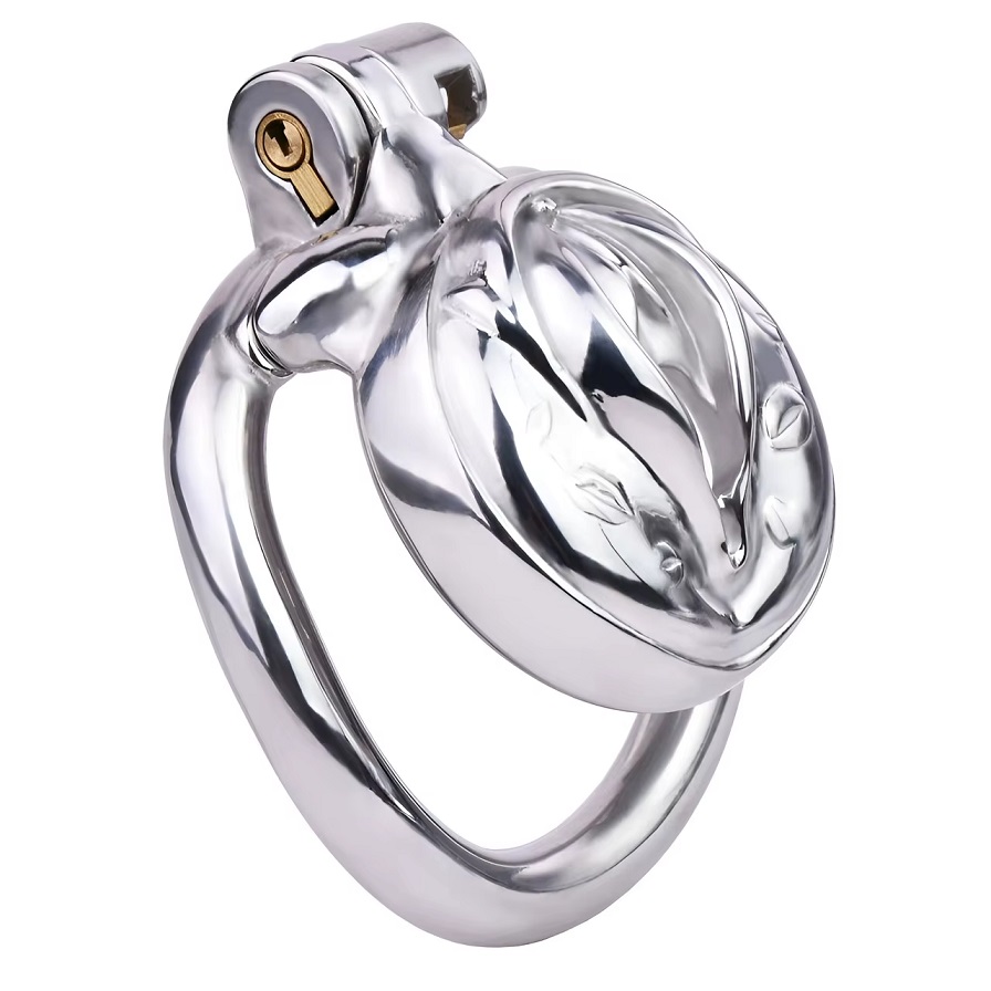 Material: 304 Stainless steel &... FAAK - Pussy Metal Chastity Cage 45mm - Black photo-3