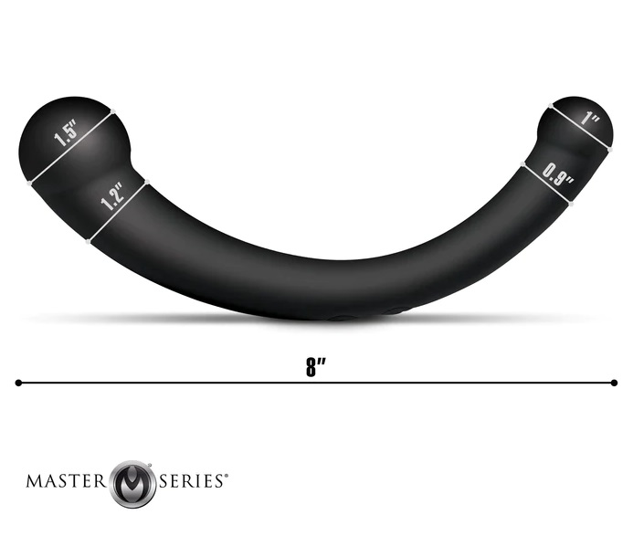 One of your favorite toys just got an upgrade! This crescent... Master Series - Vibra-Crescent Double Dildo - Black photo-6