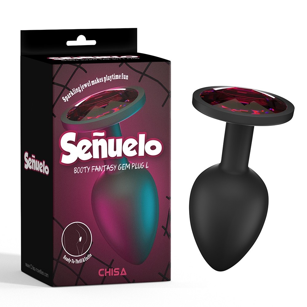Anal Play and Training, Phthalates Free, Tapered Easy Entry ... Chisa - Booty Fantasy Gem Plug L - Black photo-5