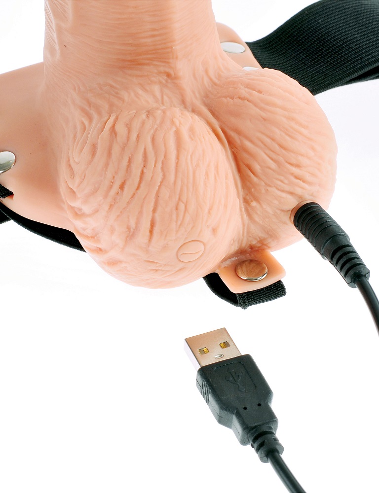 Have you always wanted to feel more confident about your siz... Fetish Fantasy - 6" Vibro Hollow Strap-On w Balls photo-7