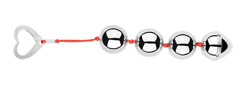 Stainless steel + aluminum alloy + nylon velvet anal... MT - Metal Anal Beads - Silver photo-5