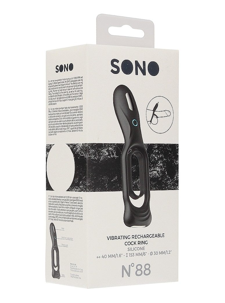With two F1 motors revving up to 12000RPM and boasting 10 di... Sono - #88 Vibro Cock Ring - Black photo-9