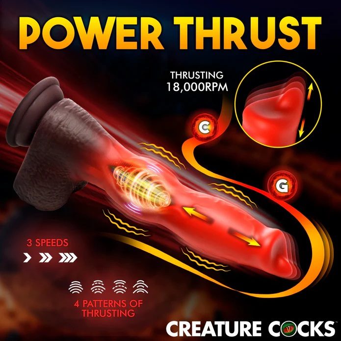 The hell hound is back and he's ready to ram down your d... Creature Cocks - Ramming Hound Thrusting Dildo - Black/Red photo-5