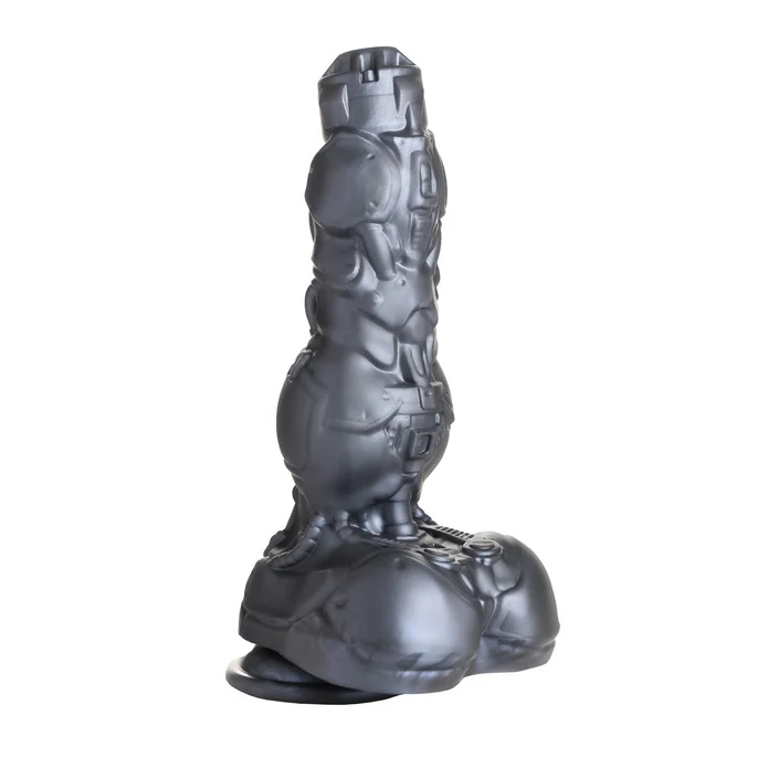 Enter a realm of futuristic pleasure with the Fantasy Dildo,... Creature Cocks - Cyborg Thrusting Vibro Dildo - Silver photo-6