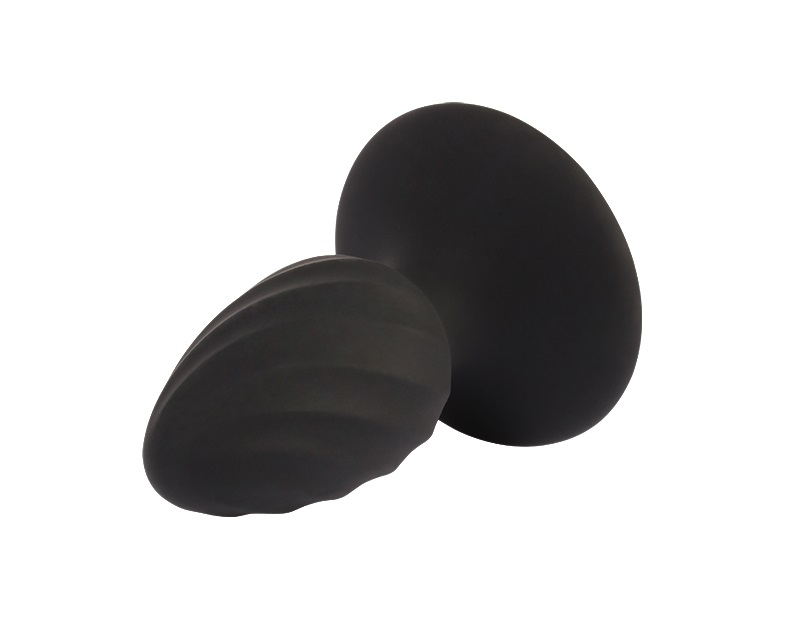 Black Mont series anal plug with classic shape and wavy surf... Chisa - 3'' Control Stuffer Plug - Black photo-2