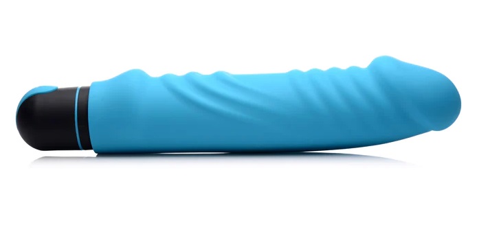 This extra large vibrating bullet features an extended body ... Bang! - XL Bullet w Ribbed Sleeve - Blue photo-5