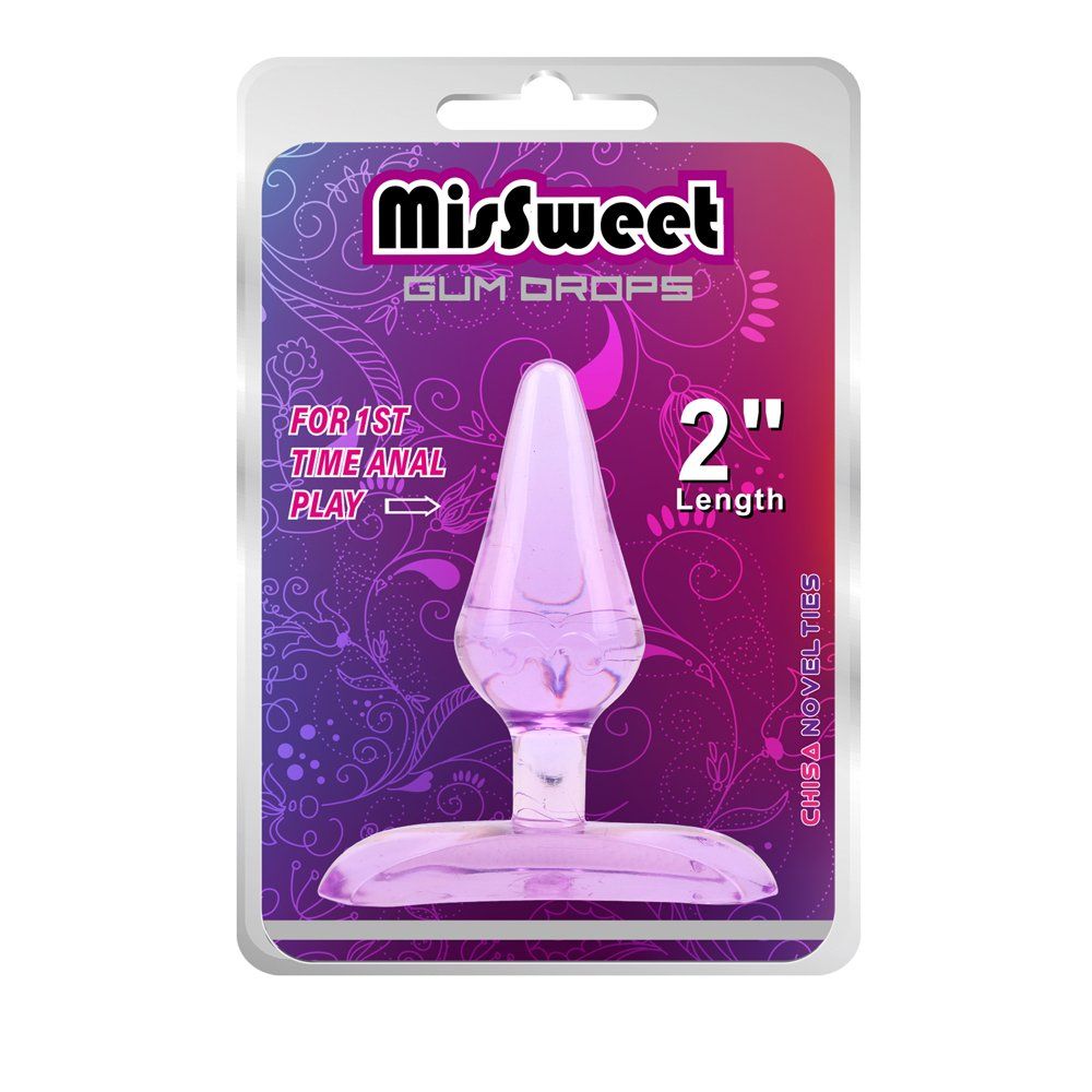 Shape helps plug stay inserted.
Material:PVC
Product Size:6... Chisa - Gun Drops Anal Plug - Purple photo-2