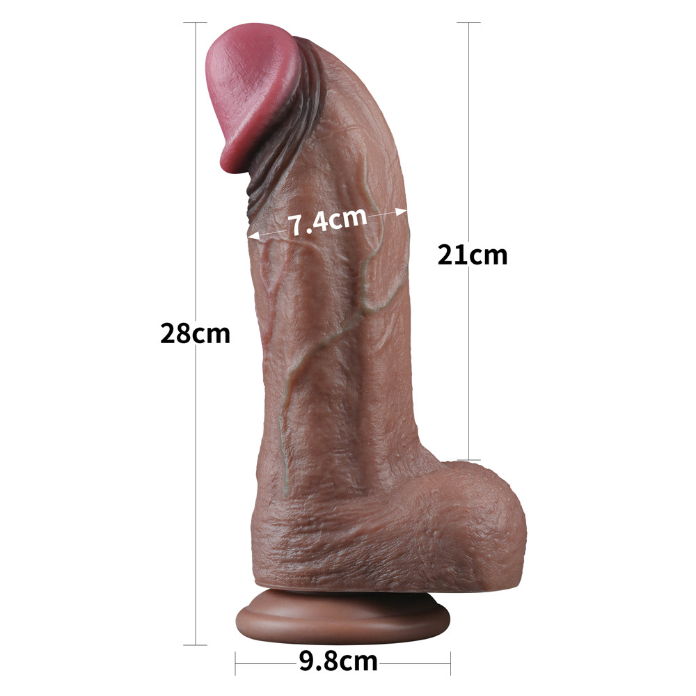 Built to deliver the most lifelike satisfaction, Love Toy Du... Lovetoy - 11" XXL Dual Layered Cock - Brown photo-9