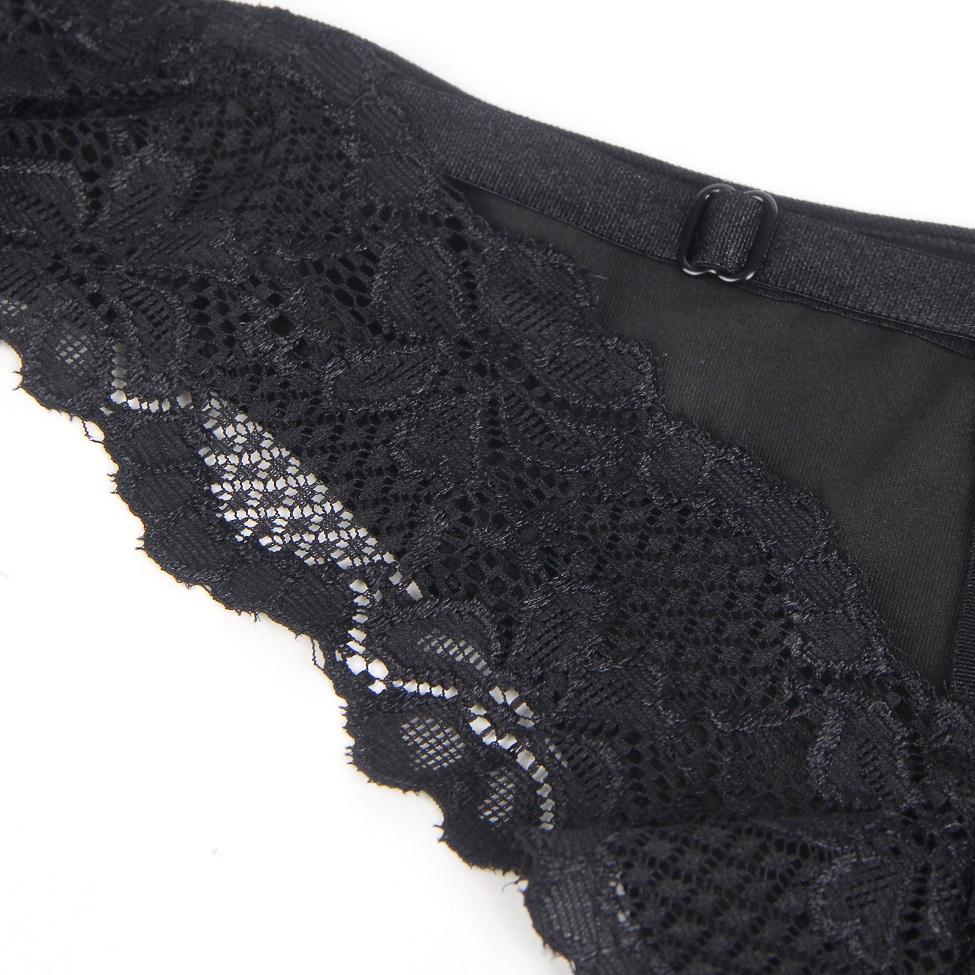 Main fabric is milk silk, soft and comfortable. The back fea... Ohyeah - Lace Hollow Out Panty - Black - M photo-10