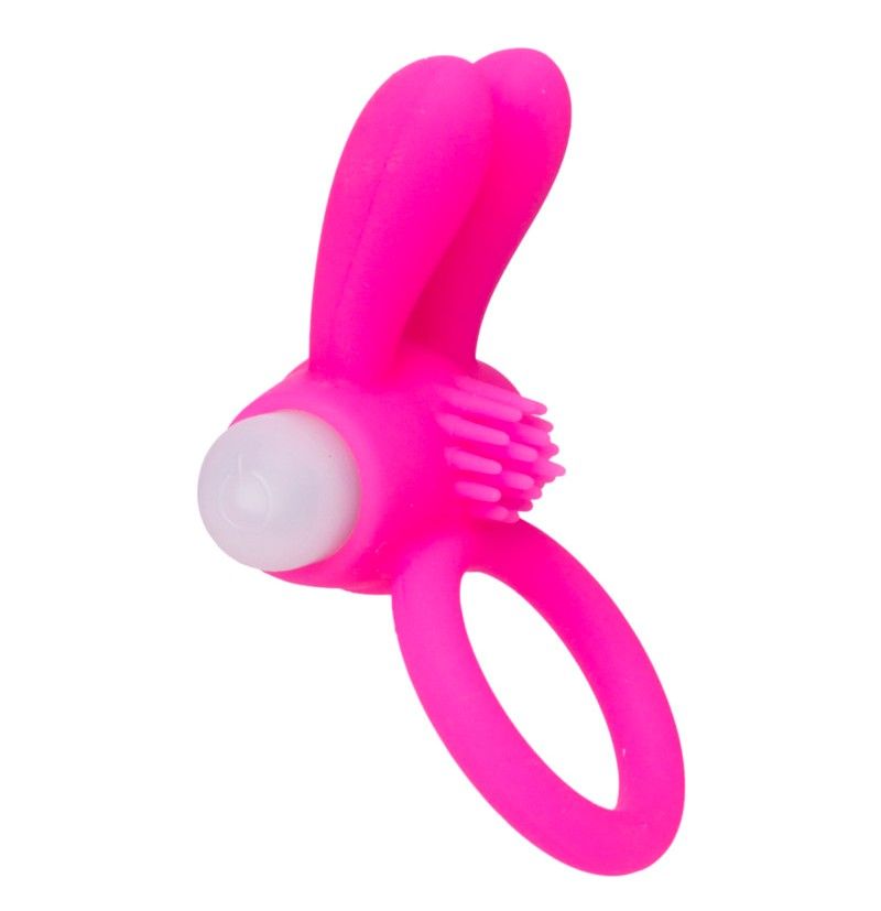 The vibrating ring has a clitoral stimulator in the form of ... A-Toys - Powerful Cock Vibro Bunny Ring - Pink photo-3