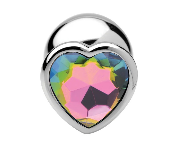 Adorn your derriere with this heart shaped Rainbow Prism but... Booty Sparks - Rainbow Prism Heart Anal Plug S photo-3