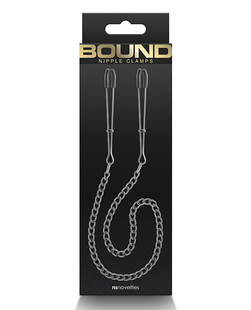 Bound Adjustable Nipple Clamps are for erotic and stimulatin... NS Novelties - Bound DC3 Nipple Chain Clamps - Gunmetal photo-3