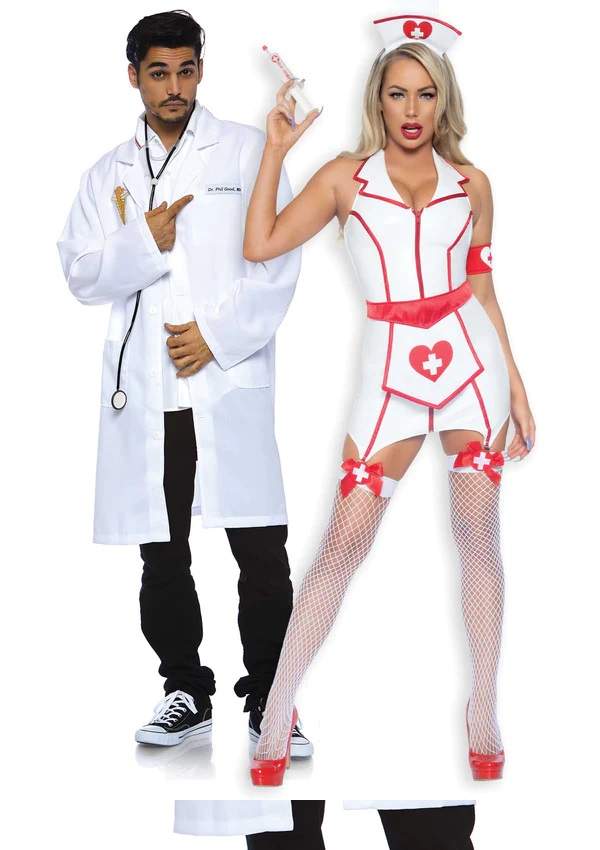 Get those pulses racing in the wickedly hot Leg Avenue 4-Pie... Leg Avenue - ER Hottie Nurse Vinyl Costume - White - L photo-5