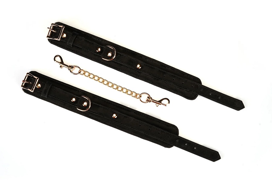 Enjoy full body domination with these beautiful Vegan Leathe... Liebe Seele - Boudoir Amor Ancle Cuffs - Black photo-2