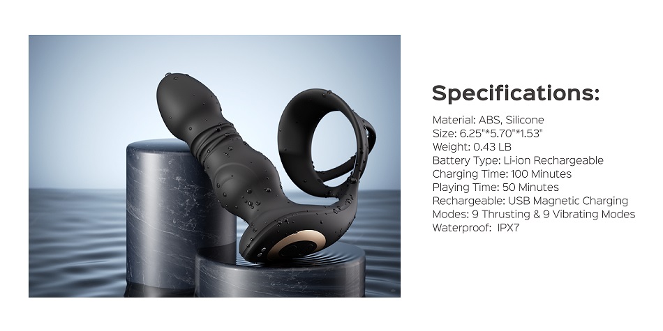 CYRUS is an app-controlled smart toy, a thrusting anal tease... Honey Play Box - Cyrus Thrusting Prostate App Massager - Black photo-11