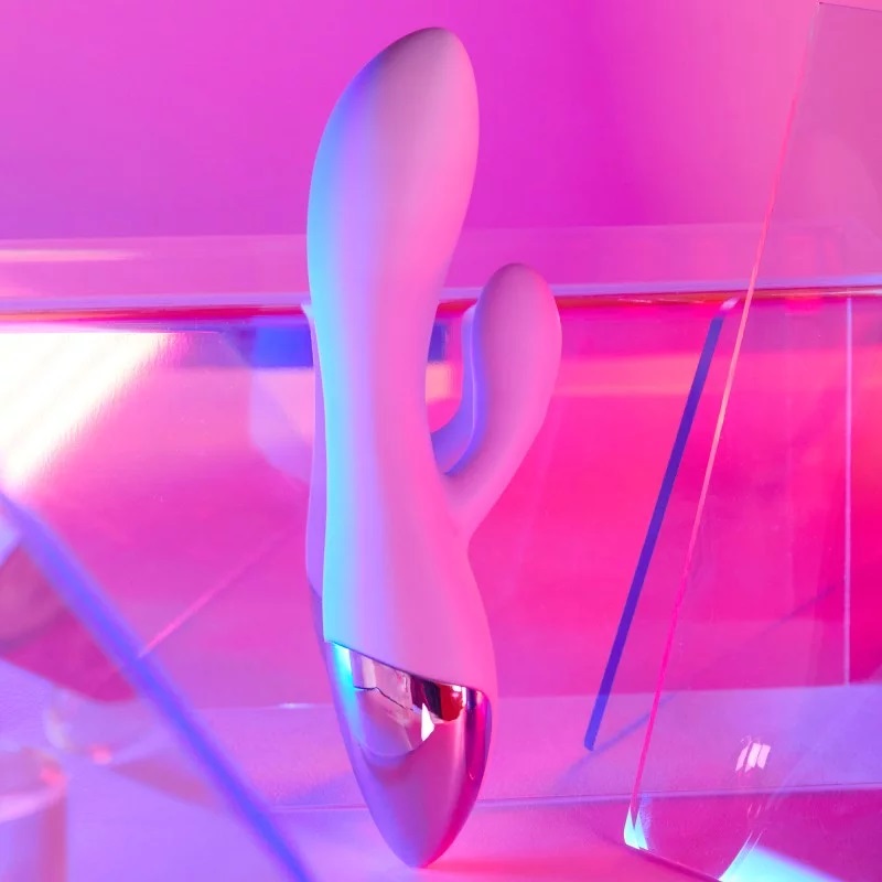 Double stimulation rabbit vibrator with flexible shaft great... Love to Love - Funky Bunny Vibrator - Viva Mauve photo-2