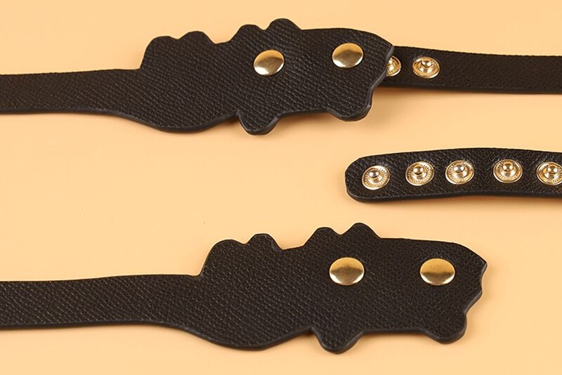Black Cat Handcuffs Real Leather MT - Cat Leather Handcuffs - Black photo-13