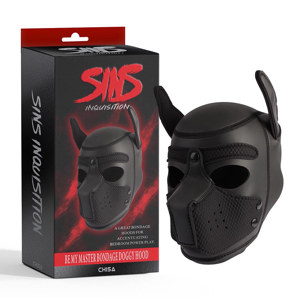 Breathable, Stretchy, Removable Muzzle, For heightened senso... Chisa - Be My Master Puppy Hood - Black photo-6