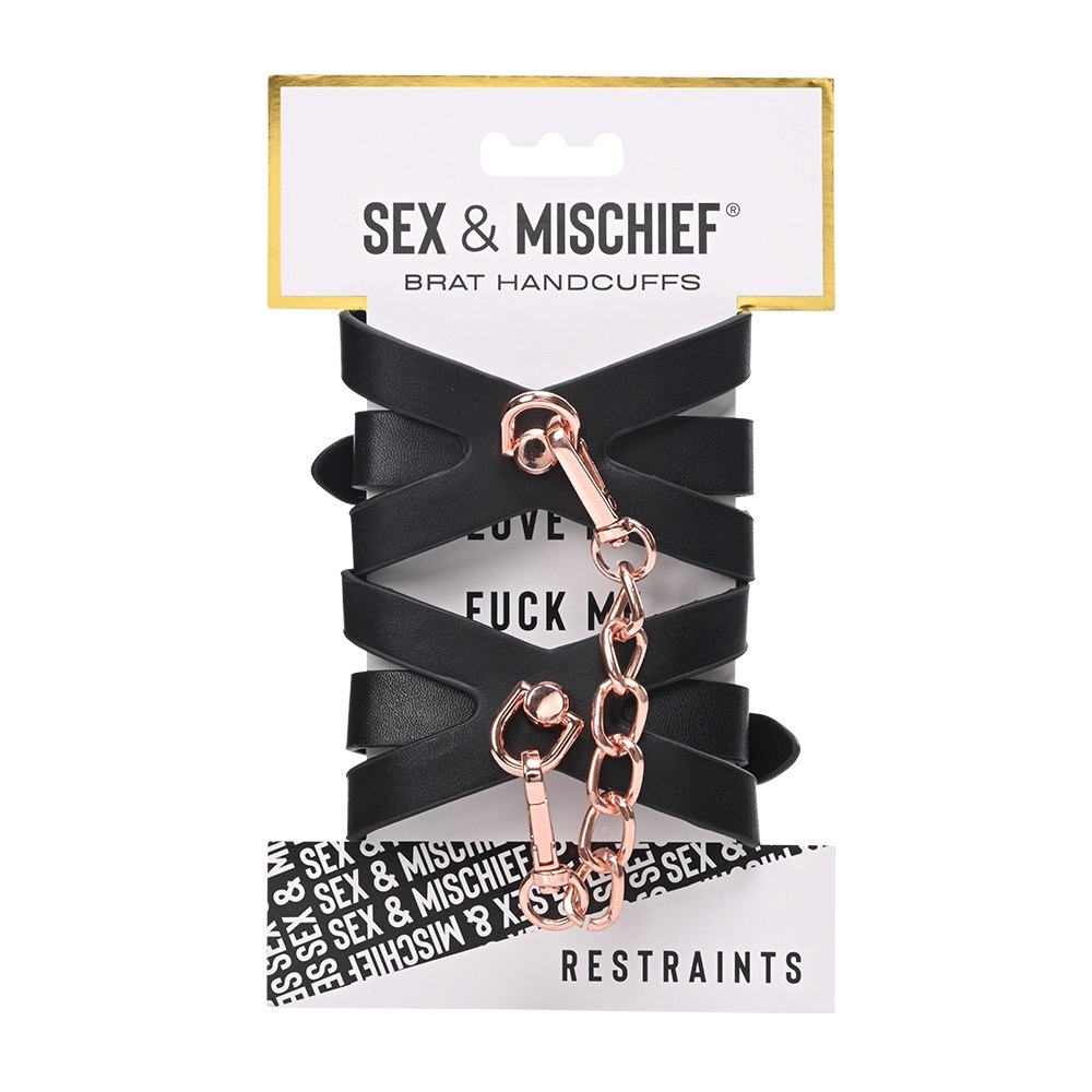 Show your them you always get what you want with restraints ... Sex&Mischief - Brat Handcuffs - Black photo-4