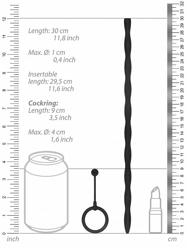 OUCH! Introduces a new line of toys for urethral explorers! ... Ouch - Urethral Plug w Cock Ring photo-9