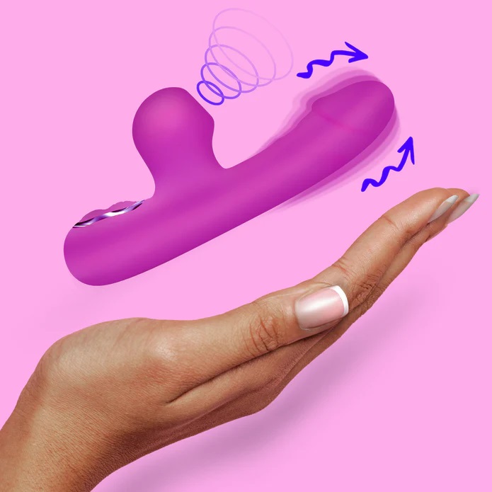 Get the buzz you've been begging for! The combination of... Bang! - Suction Rabbit Vibrator - Purple photo-2