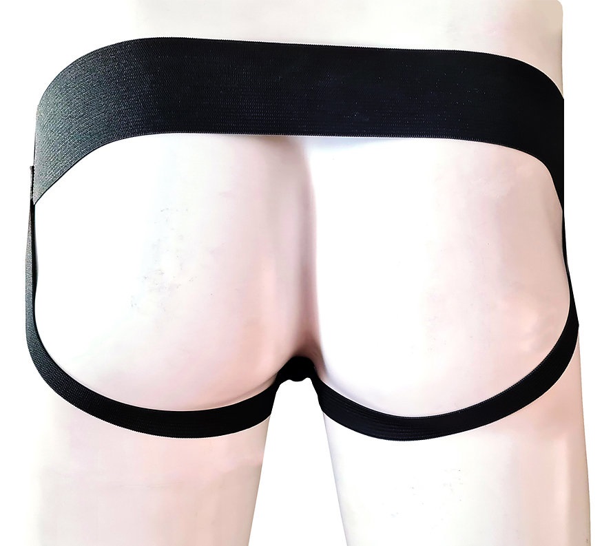 Frame your manly ass in this Leather Jockstrap an exude your... Rouge - Leather Zip Jocks - Black - XL photo-2