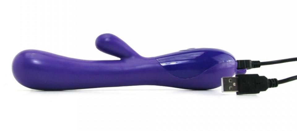 Completely rechargeable, blissfully silky and decadently fun... CEN - Body & Soul Kiss Rubbit Vibrator - Purple photo-3