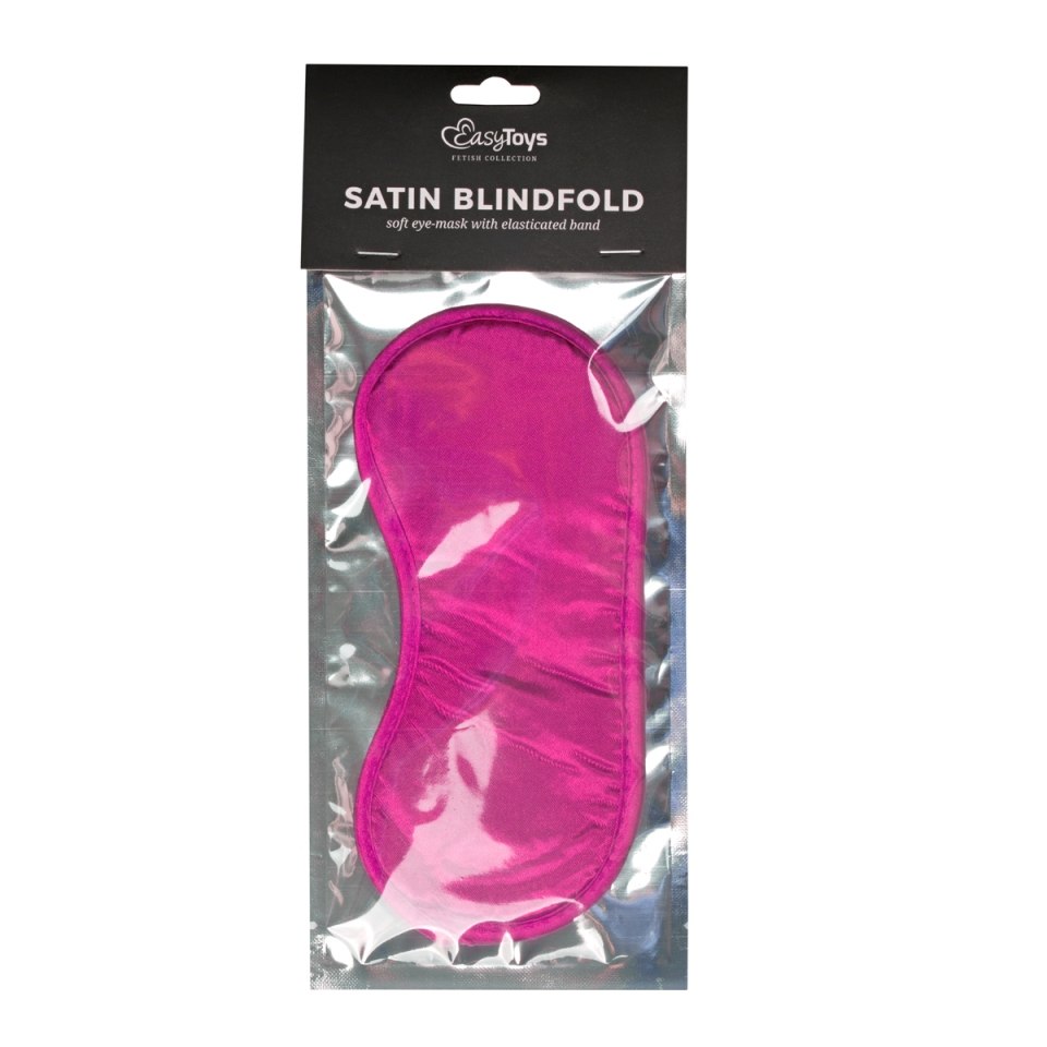 Enjoy the exciting sensation of being stripped of your sight... Easytoys - Satin Eye Mask - Pink photo-2