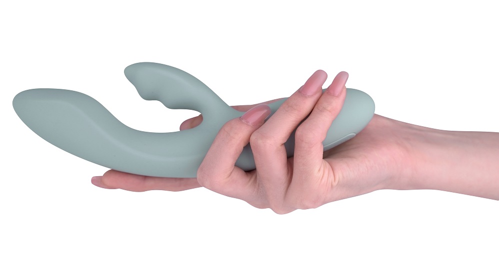 Chika features a cushioned head shaped to press against your... SVAKOM - Chika APP Rabbit Vibrator - Turquoise Grey photo-5