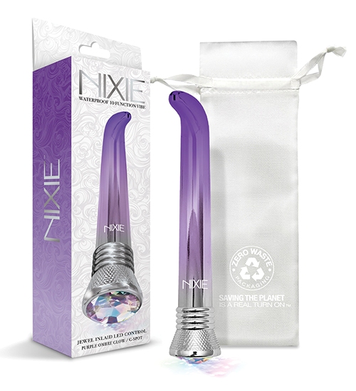 Nixie Jewel Ombre G-Spot Vibe Purple Ombre Glow from Global ... Nixie - Mystic Wave G-Spot Vibe - Purple Ombre photo-4