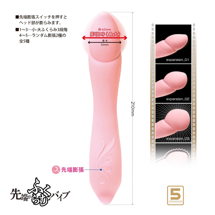 Surprise! This is the latest vibrator that opens up a new fi... NPG - Swollen Tip Vibrator - Pink photo-5