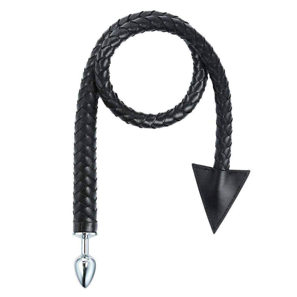 Introducing our Pu-Leather Devil Tail with Buttplug and Weav... Kiotos - Devil Tail Anal Plug - Black photo-4