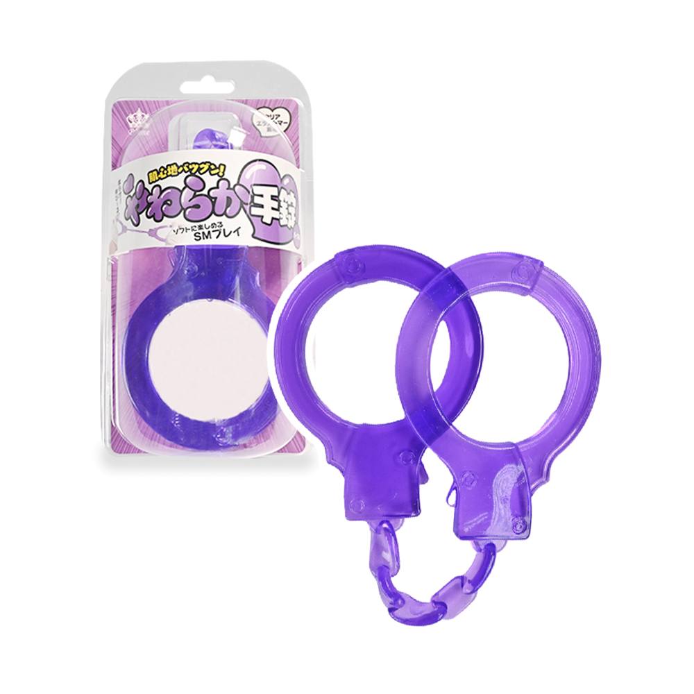 A handcuff-type shackle made of soft, stretchy rubber materi... Prime - Soft Handcuffs - Purple photo-6
