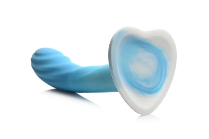 Introducing the Simply Sweet 7” Ripple Silicone Dildo in Blu... Simply Sweet - Rippled Dildo - Blue photo-4