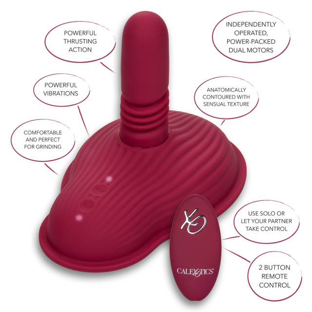 Own your pleasure with the Dual Rider Remote Control Thrust ... CEN - Dual Rider Thrust & Grind Massager - Red photo-3