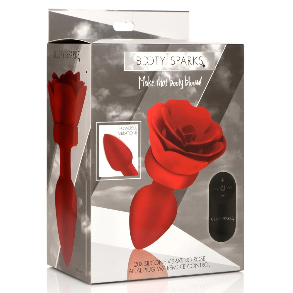 Adorn your booty and add some backdoor pleasure to your play... Booty Sparks - 28X Rose Vibro Anal Plug M - Red photo-9