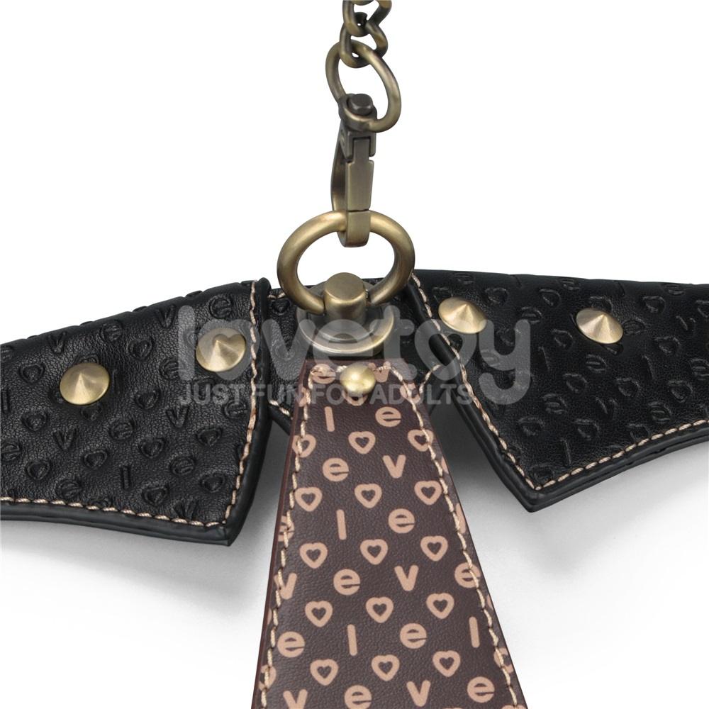 Immerse yourself in a blend of luxury and rustic charm with ... Lovetoy - Rebellion Reign Collar w Leash - Black photo-4