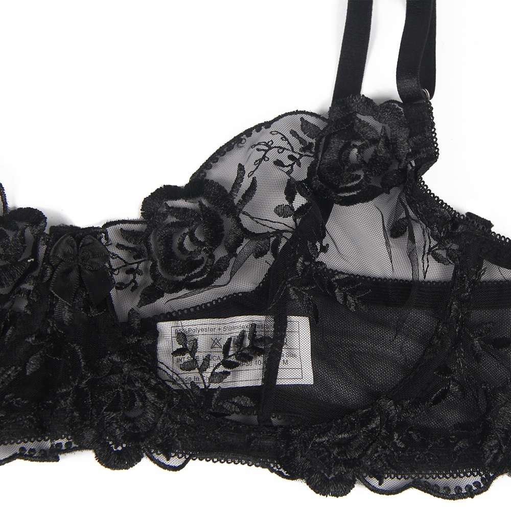 Floral embroidery underwire garter lingerie set
Material&nb... Ohyeah - Floral Garter Bra Set - Black - XL photo-10