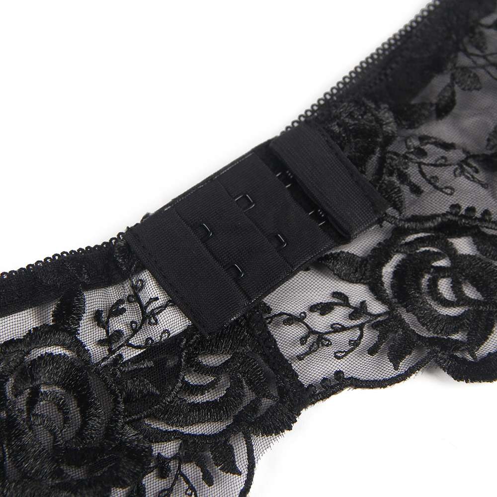 Floral embroidery underwire garter lingerie set
Material&nb... Ohyeah - Floral Garter Bra Set - Black - XL photo-8